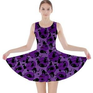 ⭐🆕Purple black cat fit flare dress